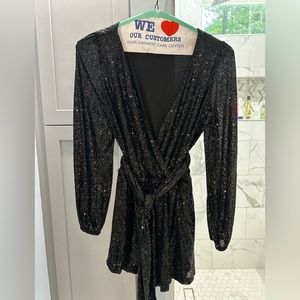 Black sequin romper